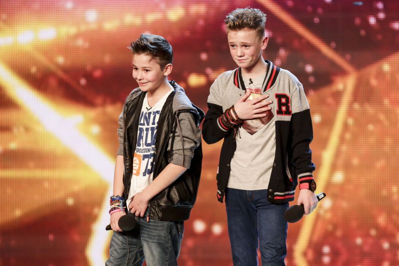 *****EMBARGO*****NOT FOR PUBLICTAION BEFORE 00.01hrs SUNDAY 11th MAY.2014*****EDITORIAL USE ONLY / NO MERCHANDISING/ NO BOOK PUBLISHING Mandatory Credit: Photo by Thames/REX/Shutterstock (3740188f) Bars and Melody 'Britain's Got Talent' TV Programme - 11 May 2014
